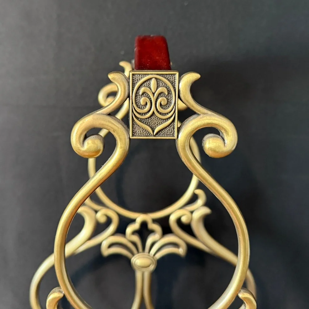 Red Cherry Wood & Brass 3 Bottle Wine Rack